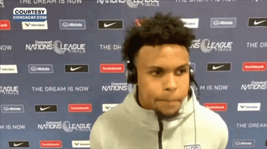 Weston Mckennie Shocked Eyes During Interview GIF