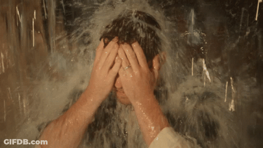 Wet Actor Sam Worthington GIF