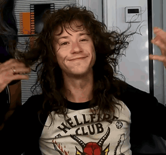 Wet Curly Hair Eddie Munson GIF