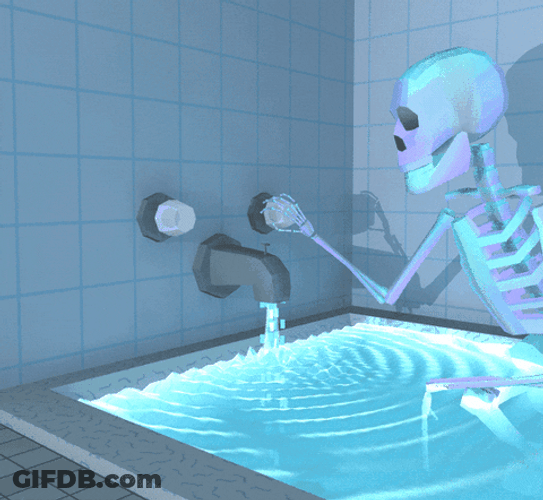 Wet Halloween Skeleton GIF