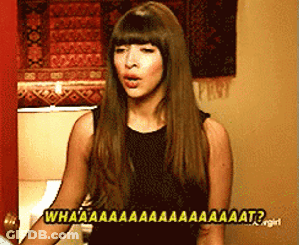 Whaaat Dumbfounded Hannah Simone GIF