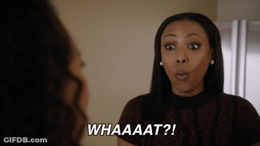 Whaaat Surprised Reaction Pretty Black Lady GIF