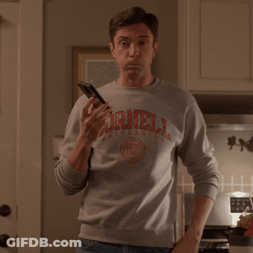 Whaaat Topher Grace Talking On Phone GIF