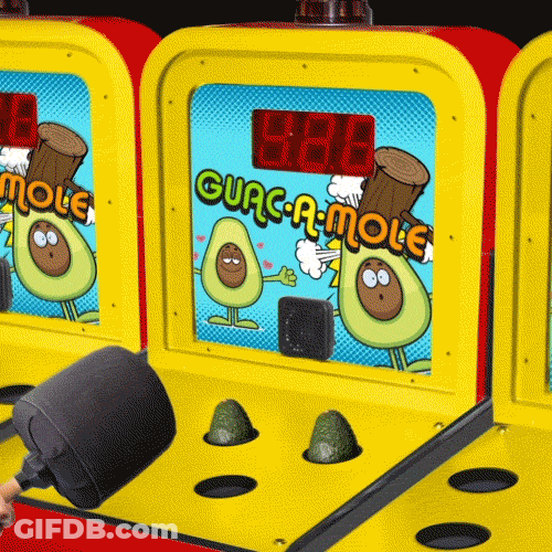 Whack A Mole Guacamole GIF