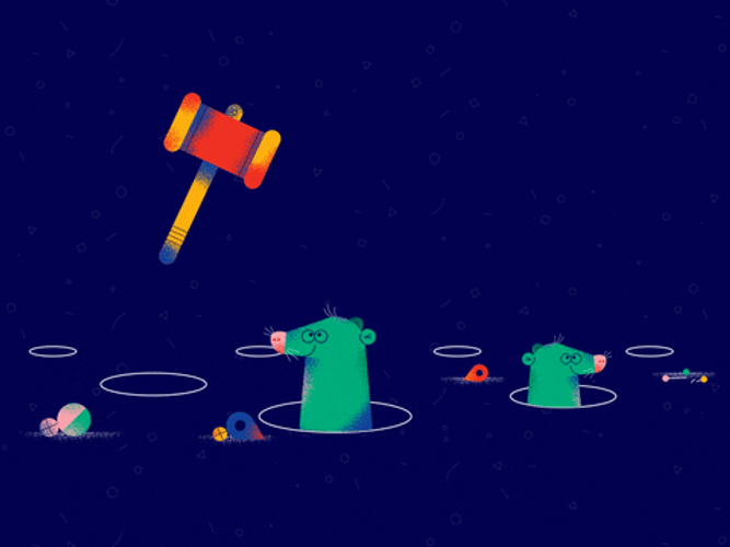 Whack A Mole Simle Animation GIF