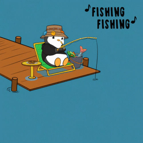 Whale Eats Fishing Penguin GIF