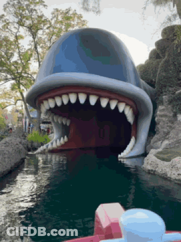 Whale Mouth Open Ready To Attack GIF