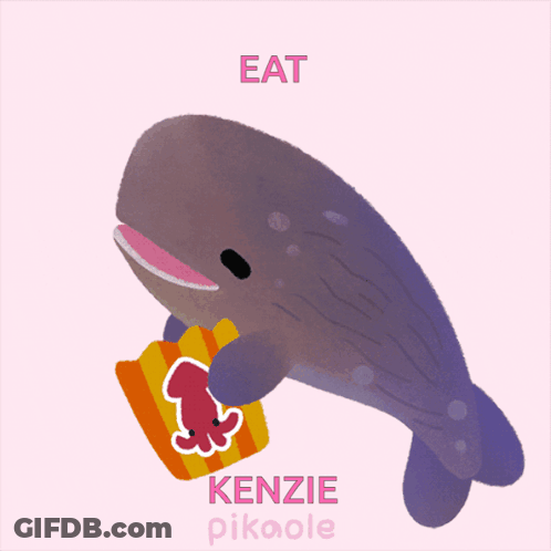 Whale Saying Eat Kenzie Pikaole GIF