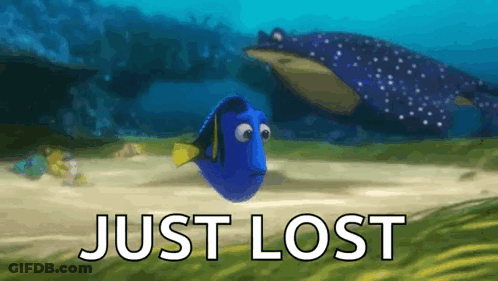 Whale Swimming Near Fish Saying Just Lost GIF