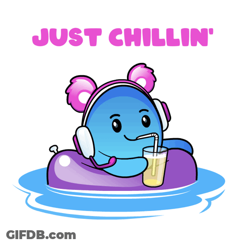 Whale With Headphones And Drink Just Chillin GIF