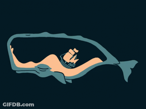 Whale With Ship In Its Mouth GIF