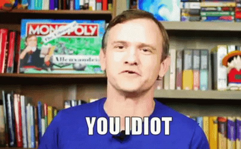 What An Idiot Man In Blue GIF
