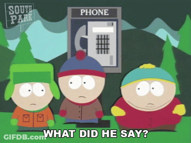What Did He Say South Park GIF
