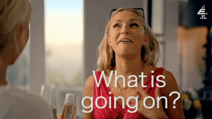 What Is Going On Delighted Lady GIF