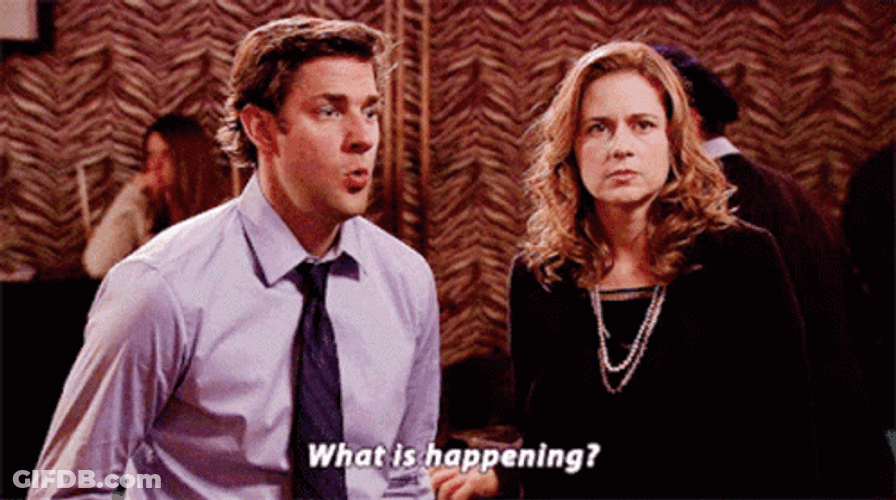 What Is Happening Jim And Pam The Office GIF
