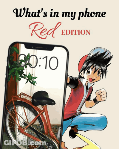 Whats In My Phone Red Edition With Red Bike GIF