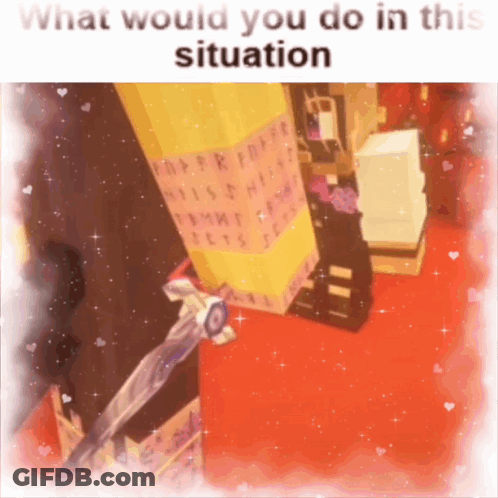 What Would You Do In This Situation Is Written On A Picture Of A Sword GIF