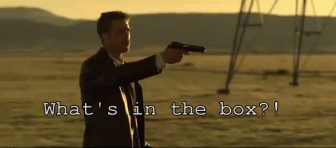 Whats In The Box Brad Pitt Pointing Gun GIF