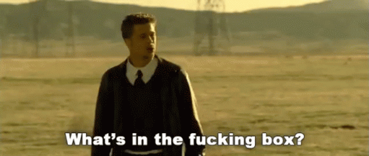 Whats In The Box Brad Pitt Yelling Angry GIF