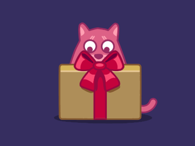 Whats In The Box Cute Pink Curious Cat GIF