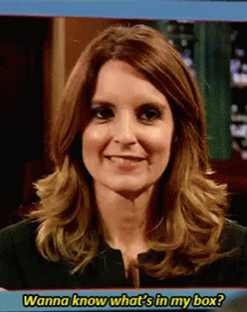 Whats In The Box Tina Fey Wanna Know GIF