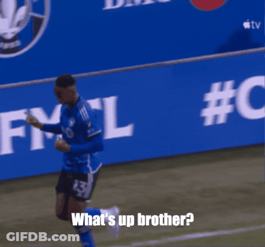 Whats Up Brother Soccer Player Hand Signal GIF