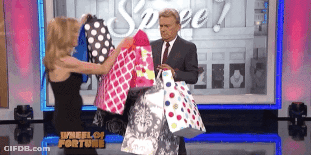 Wheel Of Fortune Black Friday Shopping GIF