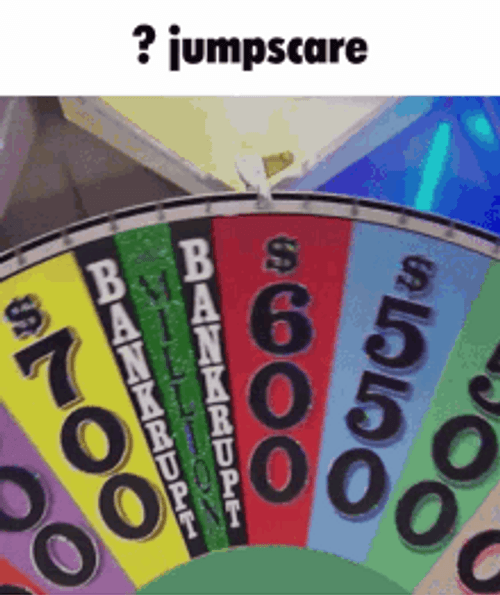 Wheel Spinning Stops Question Mark GIF