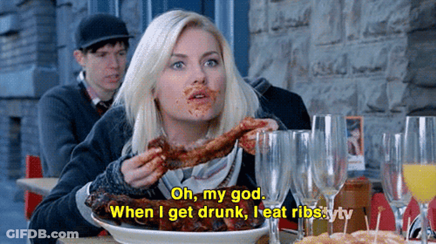 When Drunk I Eat Ribs GIF