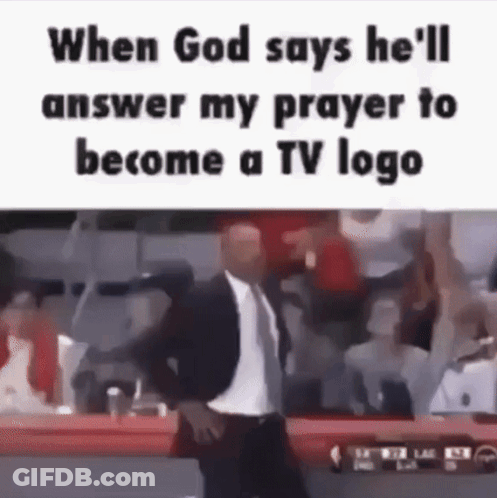 When God Says He 'Ll Answer My Prayer To Become A Tv Logo A Man In A Suit And Tie Is Dancing GIF