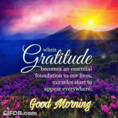 When Gratitude Becomes An Essential Foundation In Our Lives , Miracles Start To Appear Everywhere . Good Morning GIF