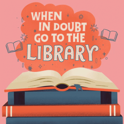 When In Doubt Library Text GIF