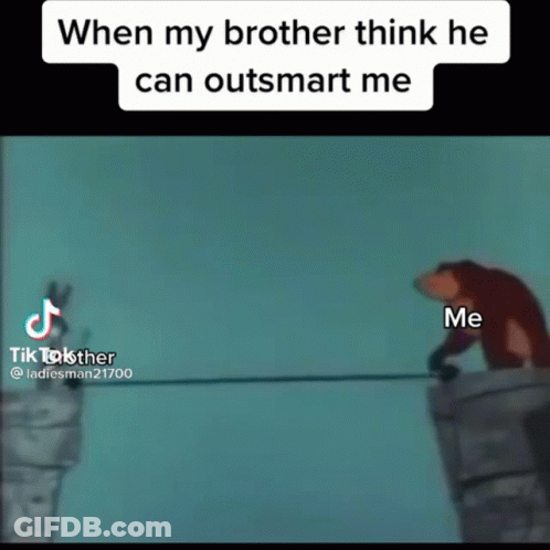 When My Brother Thinks He Can Outsmart Me Ladiesman21700 Me GIF