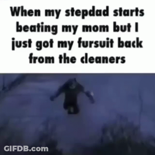 When My Stepdad Starts Beating My Mom But I Just Got My Fursuit Back From The Cleaners GIF