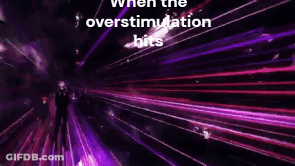 When The Overstimulation Hits On Purple Background GIF