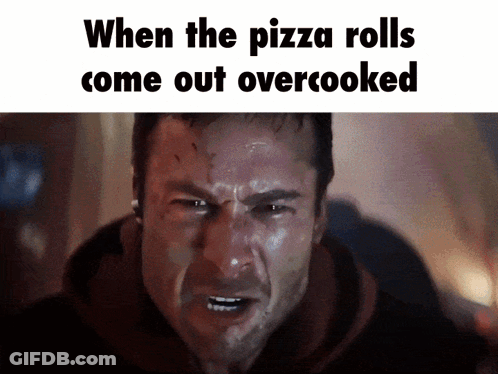 When The Pizza Rolls Come Out Overcooked Meme GIF