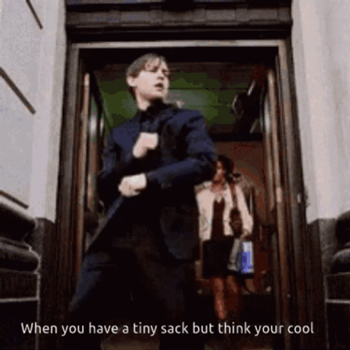 When You Have Tiny Sack Tobey Maguire Dance GIF