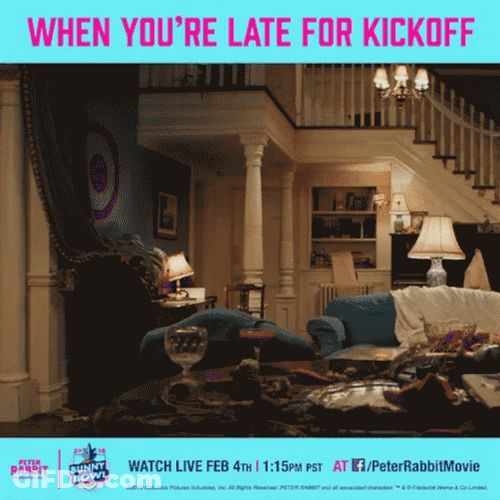 When You're Late For Kickoff GIF