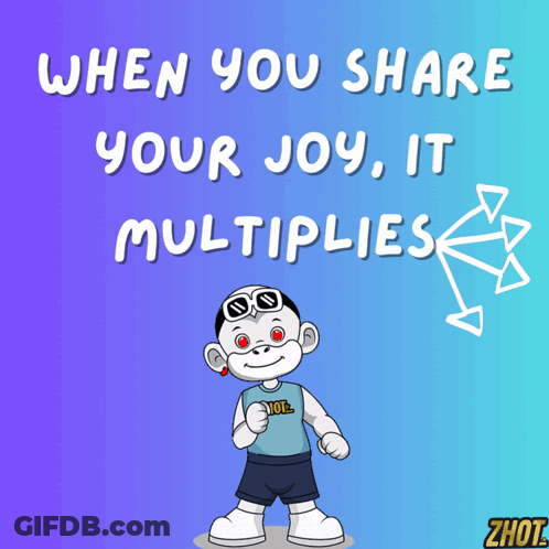 When You Share Your Joy It Multiplies Purple Background GIF