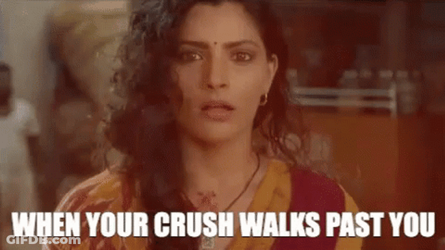 When Your Crush Walks Past You GIF
