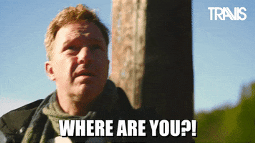 Where Are You Travis Looking Around GIF