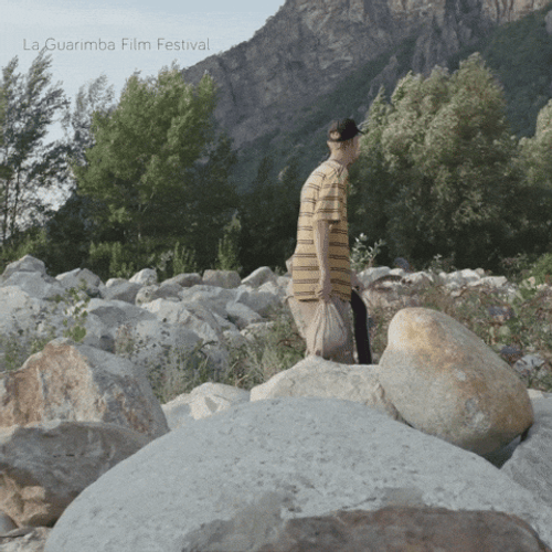 Where Is Everyone Boy On Rock Field GIF