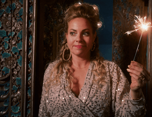 Where Is Everyone Lady With Christmas Sparkles GIF