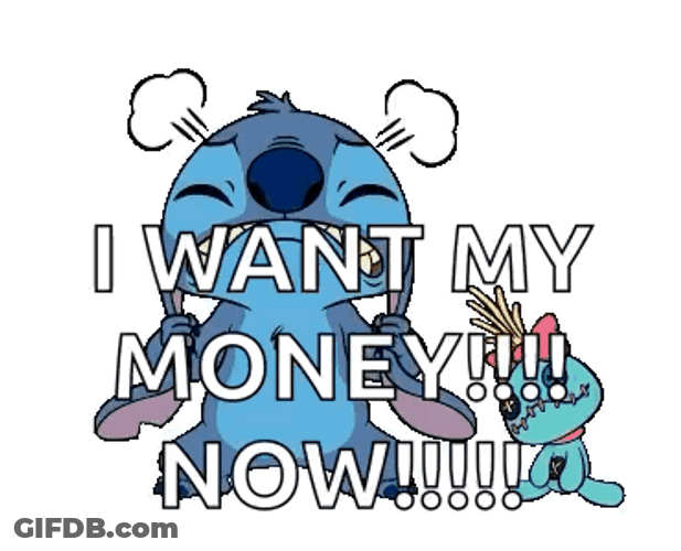Where's My Money Sad Stitch GIF