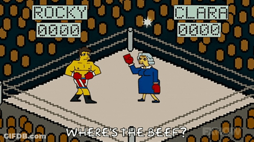 Where's The Beef The Simpsons Boxing Match GIF