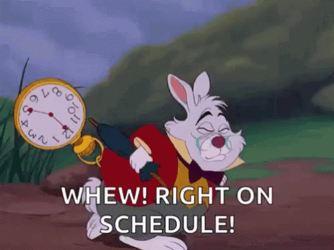 Whew Running White Rabbit GIF