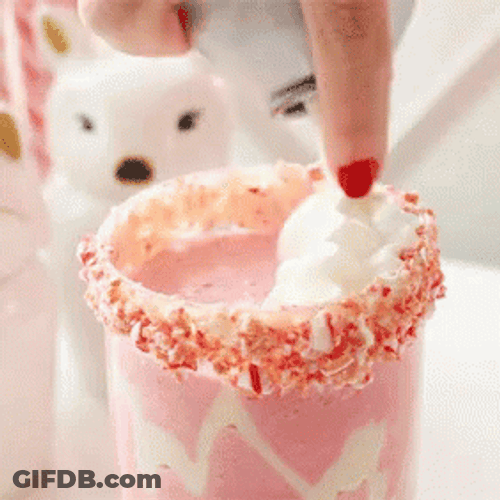 Whipped Cream On Pink Cup GIF