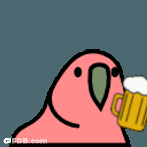Whipping Head Colorful Party Parrot Beer GIF