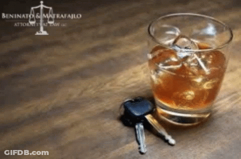 Whiskey Glass With Ice And Car Keys GIF