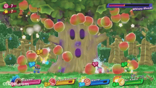 Whispy Woods Video Game Tree Full Of Apples GIF